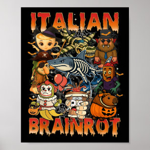 Affiche Italien Brainrot mème Italien Brainrot Halloween C