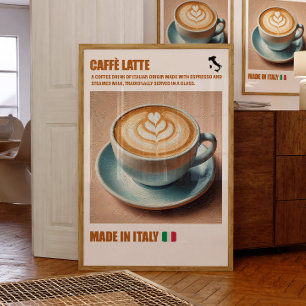 Affiche "Italien Caffè Latte Print, Espresso Boire Wall