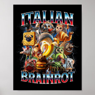 Affiche Italien Cerveau Rot Italien Brainrot Drôle Mèmes G