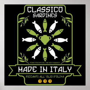 Affiche Italien Sardine Art Print Kitchen Cadeau