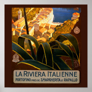Affiche italienne Riviera Europe Italy Travel