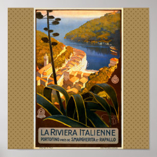 Affiche italienne Riviera Europe Italy Travel