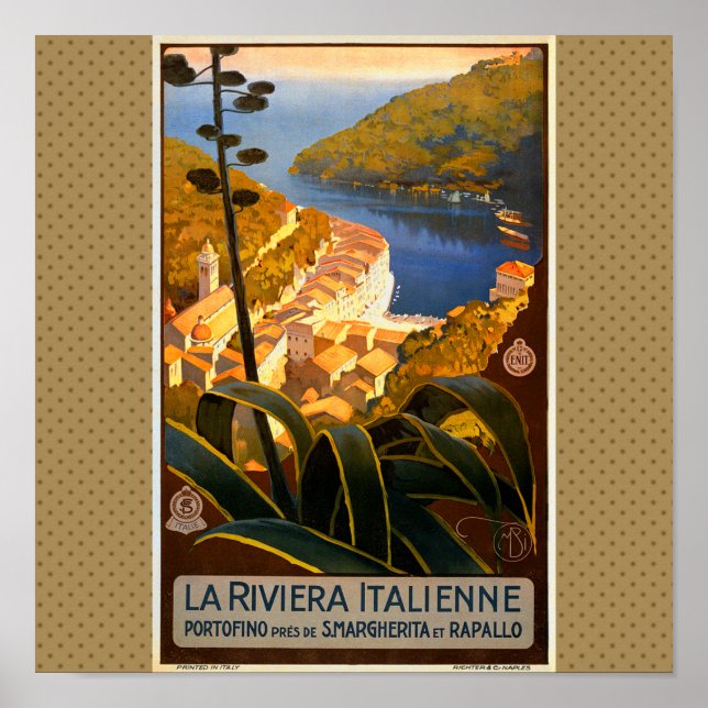 Affiche italienne Riviera Europe Italy Travel (Devant)