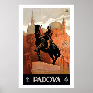 Affiche italienne vintage de voyage de Padoue