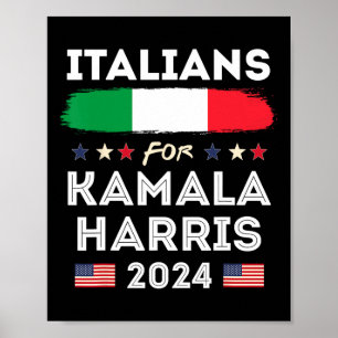 Affiche Italiens Pour Kamala Harris 2024 Drapeau Italia Pa