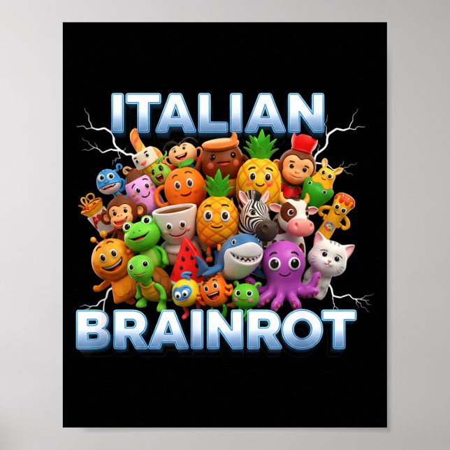 Affiche Italy Italian Brainrot Funny Meme Characters Trend (Devant)