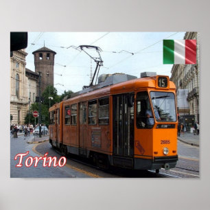 Affiche Italy - Piedmont - Torino - Tram -