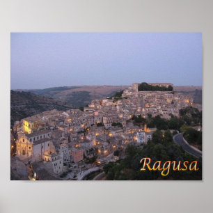 Affiche Italy - Sicily - Ragusa - Night View -