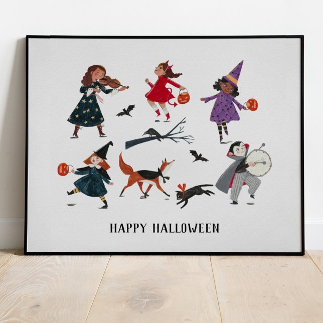 Affiche Itinéraire d'Halloween ou régaler les enfants vaca (Créateur téléchargé)