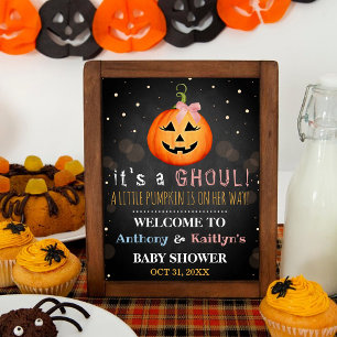 Affiche It's A Ghoul! Little Pumpkin Halloween Baby Shower
