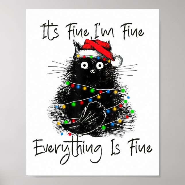 Affiche Its Fine I'm Fine Everything Is Fine Christmas Bla (Devant)