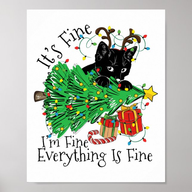 Affiche It's Fine I'm Fine Everything Is Fine Fun Christma (Devant)