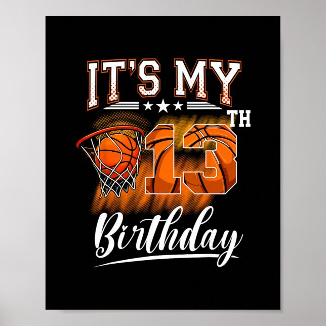 Affiche It's My 13th Birthday Sketll Theme 13 Years Old Bi (Devant)