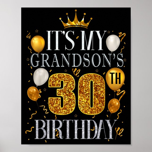 Affiche Its My Grandsons 30th Birthday Happy Birthday 30 Y (Devant)