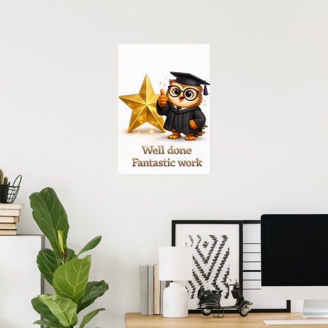 Affiche It's official well done gold star achievement post (Bureau à domicile)