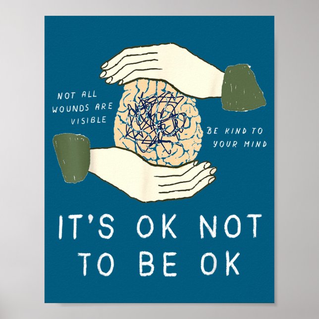 Affiche Its Ok To Not Be Ok Suicide Prevention Awareness B (Devant)