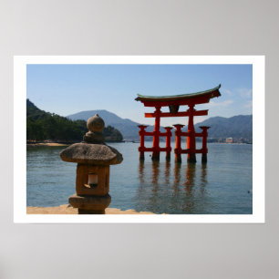 Affiche itsukushima torii japon