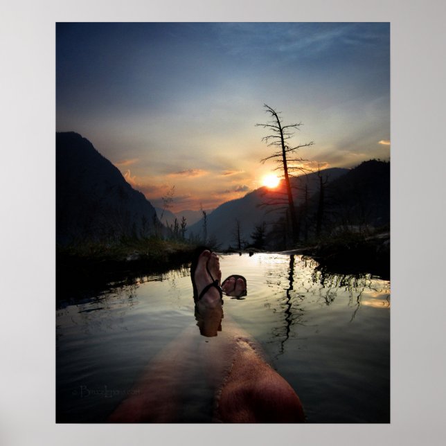 Affiche Iva Bell Hot Springs Coucher de soleil Ansel Adams (Devant)