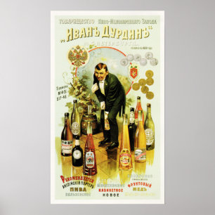 Affiche IVAN DURDIN BREWERY Russian Alcohol Liquor Company