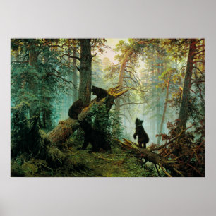 Affiche Ivan Shishkin - Le matin dans une forêt de pins
