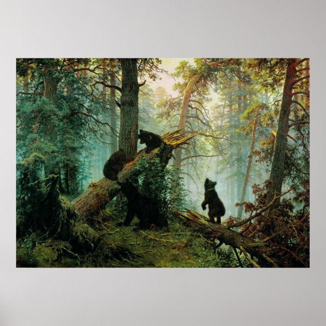 Affiche Ivan Shishkin - Le matin dans une forêt de pins (Devant)