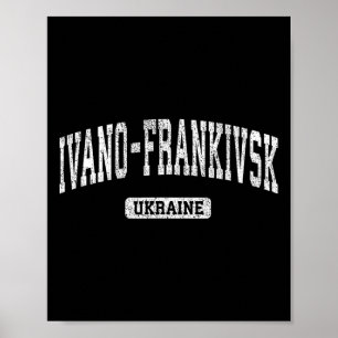 Affiche Ivano-Frankivsk Ukraine Conception de sport vintag