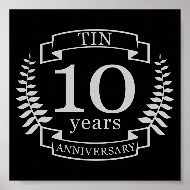 Affiche Ivory Traditionnel mariage anniversaire 10 ans (Devant)