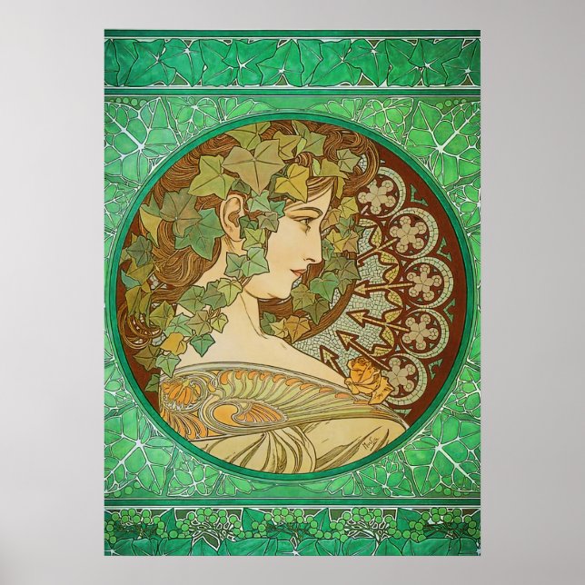 Affiche Ivy par Alphonse Mucha Art Nouveau (Devant)