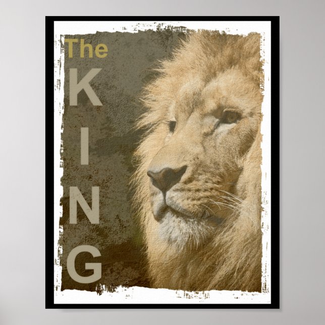Affiche Ize Modern Elegant P Art Lion Head Black  (Devant)