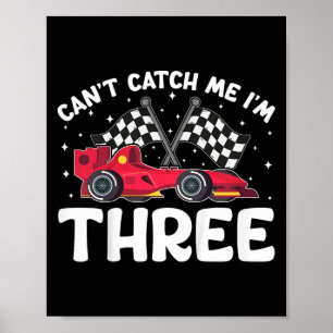 Affiche J’ai 3 ans, Enfants 3e anniversaire Red Racing