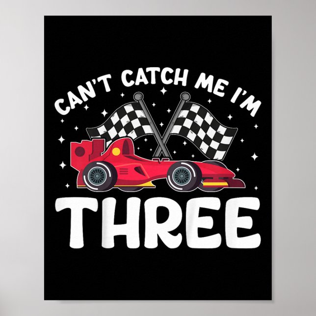 Affiche J’ai 3 ans, Enfants 3e anniversaire Red Racing (Devant)