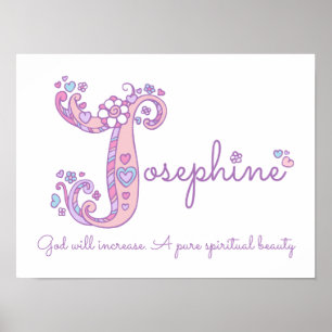 Affiche J pour Josèphe initiale nom d'art gribouillé signi