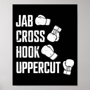 Affiche Jab Cross Hook Uppercut Boxer Workout Kickboxing