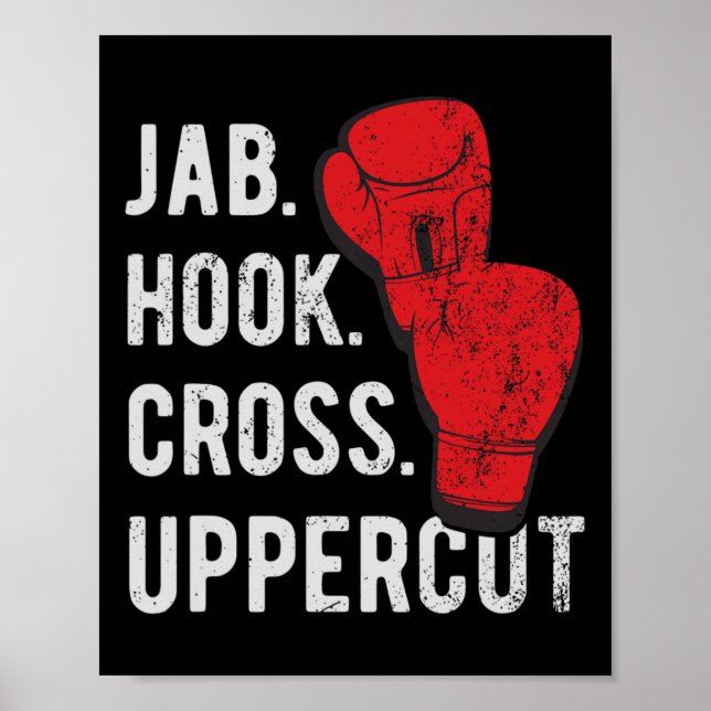 Affiche Jab, Hook, Cross, Uppercut - Kickboxing et Boxe (Devant)