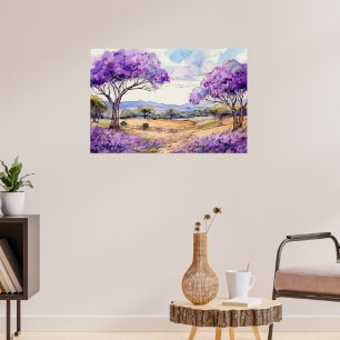 Affiche Jacaranda de Maui dans les terres