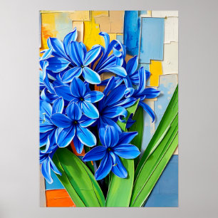 Affiche Jacinthe vibrante dans un style abstrait moderne