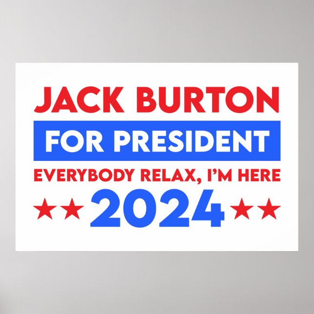 Affiche Jack Burton Pour Président 2024 (Devant)