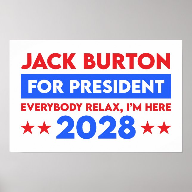 Affiche Jack Burton Pour Président 2028 (Devant)