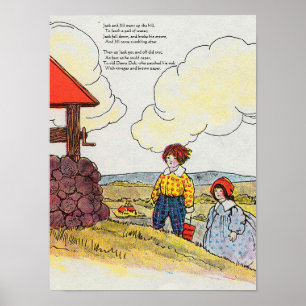 Affiche Jack et Jill montèrent la colline Nursery Rhyme