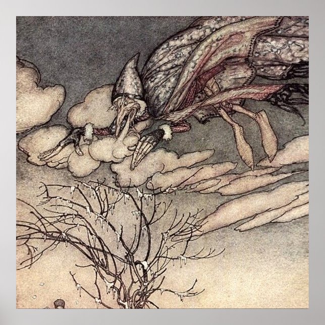 Affiche "Jack Frost" par Arthur Rackham (Devant)