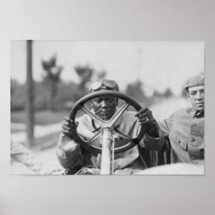 Affiche Jack Johnson conduisant son insecte de Thomas