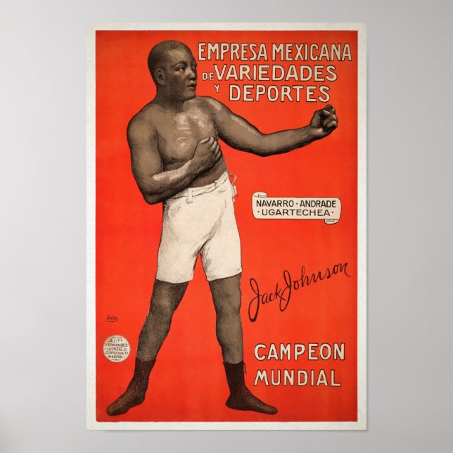 Affiche Jack Johnson en espagnol vintage (Devant)