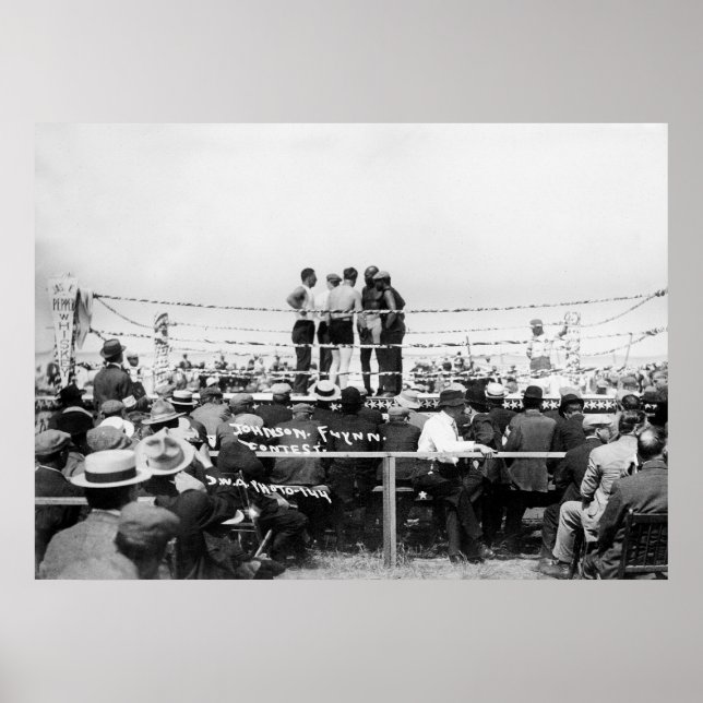 Affiche Jack Johnson vs. Fireman Jim Flynn Boxing : 1912 (Devant)