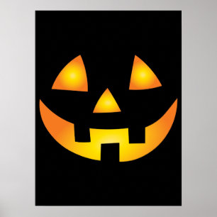 Affiche Jack-o'-lantern Déplaisant Citrouille face Hallowe