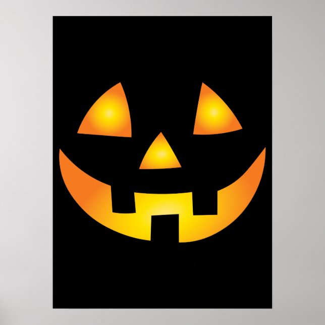 Affiche Jack-o'-lantern Déplaisant Citrouille face Hallowe (Devant)