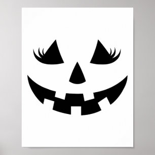 Affiche Jack-o'-lantern Face Citrouille Eyelashes Hallowee