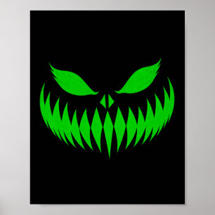 Affiche Jack-o'-lantern Face de Citrouille de peur Hallowe