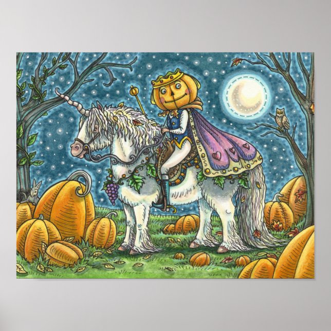 AFFICHE JACK-O'-LANTERN PRINCE SUR SON UNICORN MAGIQUE PON (Devant)