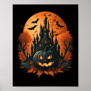 Affiche Jack O'Lantern Face Halloween Citrouille Éffrayant