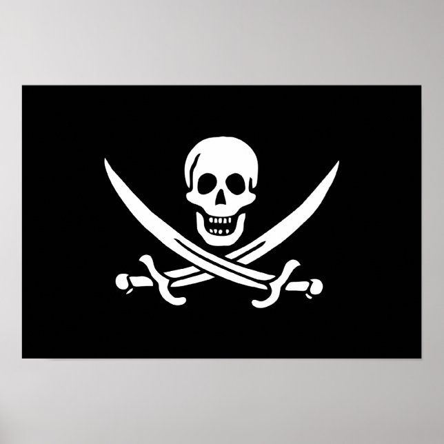 Affiche Jack Rackham; drapeau Jolly roger; pirate (Devant)